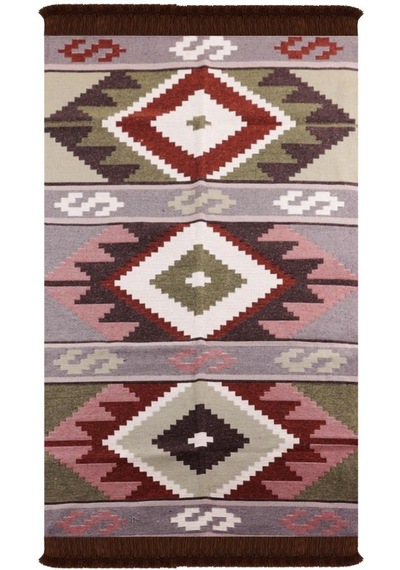 Bigghome Çift Taraflı Kilim, Makinede Yıkanabilir, Modern Desenli, 80 150 Cm, Sa1583b Desenli