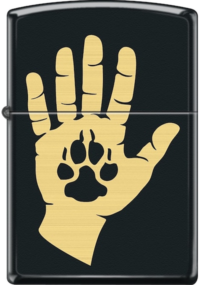 Zippo Hand And Paw Print Design Çakmak Çok Renkli
