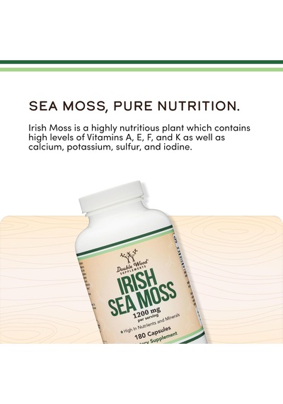 Double Wood Irish Sea Moss High İn Minerals 180 Caps Aromasız