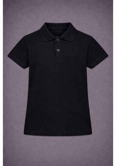 Polo Yaka Kısa Kol Tshirt Siyah