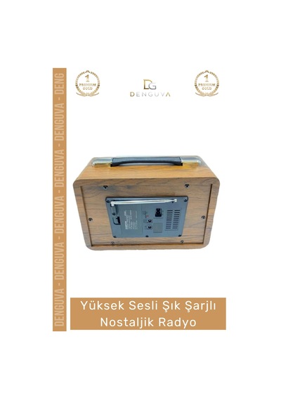Radyo Bluetooth Usb Sd Aux Fm 5 Band Retro Büyük Boy Şarjlı Radyo Nostaljik Müzik Kutusu