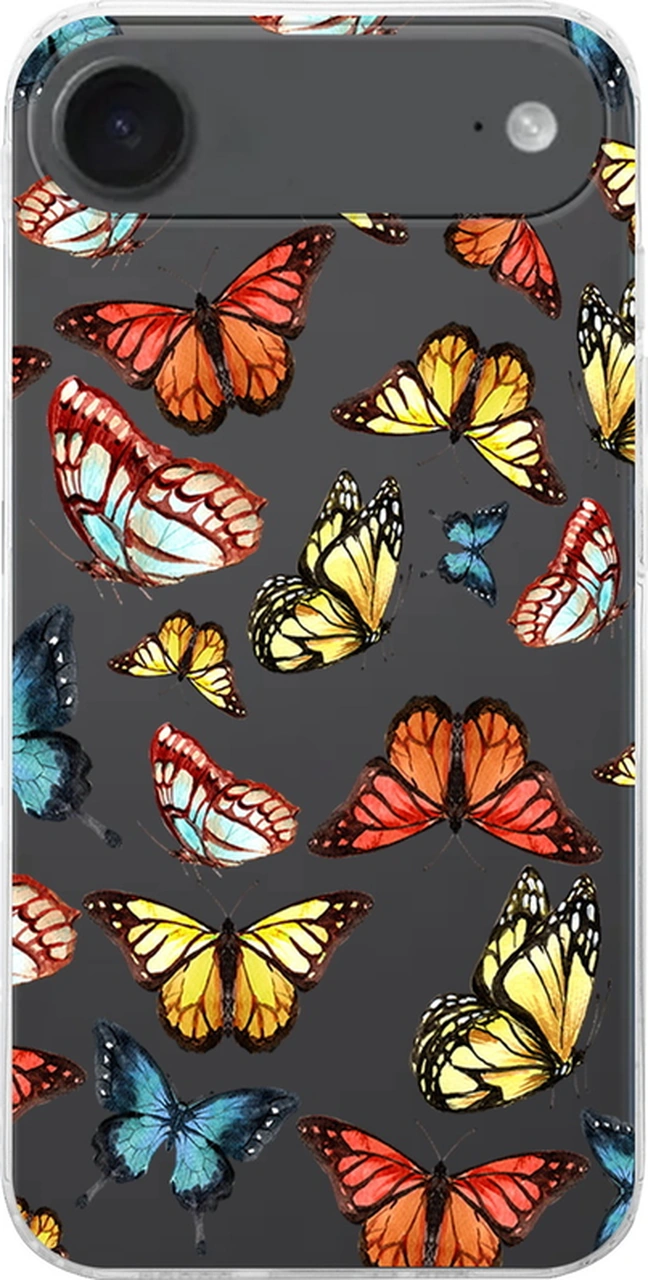 Apple Uyumlu iPhone 17 Air İle Kamera Çevresi Açık Water Color 2 Baskılı Şeffaf Kılıf