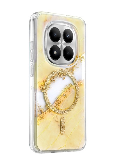 Onegif Xiaomi Redmi Note 15 Pro Plus 5g Lotus Simli Magsafe Kapak - Gümüş - Gümüş