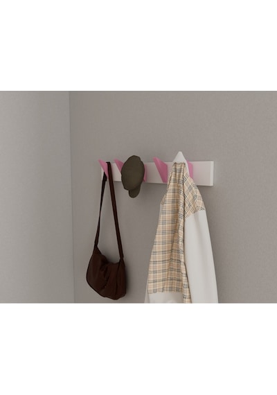 Hepsi3boyutlu Modern Duvar & Kapı Kanca Askılık - 5 Adet Pembe Kanca Askılık - Model No : 5 Pembe