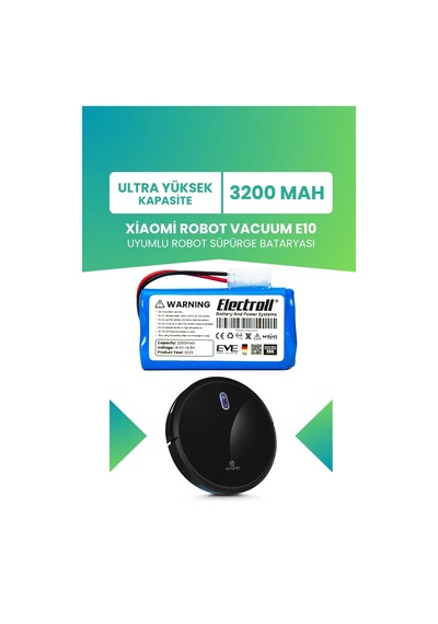 Xiaomi Robot Vacuum E10 Uyumlu Batarya Ultra Yüksek Kapasite 3200mah Robot Süpürge Bataryası - B112