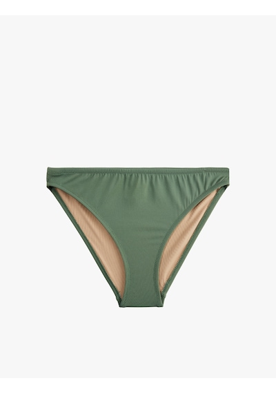 Koton Mat Kumaş Standart Bel Bikini Altı Haki 6sak00003mm