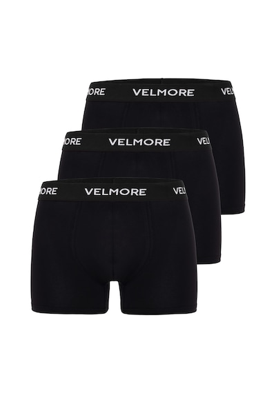 Velmore Erkek Boxer 3 Lı Kutu Yumuşak Pamuk Sıkmayan Bel Lastikli Beden S - 5xl Siyah-beyaz