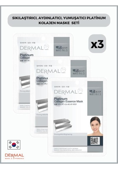 Sıkılaştırıcı Aydınlatıcı Yumuşatıcı Platinum Kollajen Maske 23 Gr 3 Adet