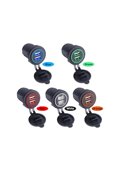 12-32 V Çift Port Araç USB Şarj Cihazı