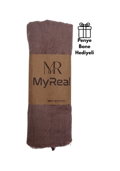 Myreal Bambu Kraş Şal Vizon - Ütü Gerektirmeyen Doğal Doku 90x200 Cm Vizon - Bej