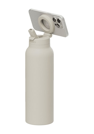 Ringo Pro Pipetli, Telefon Tutuculu Termal Çelik Termos 950 Ml Bej