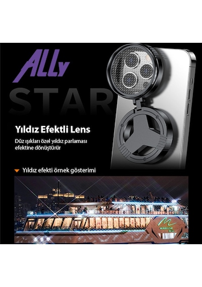 Ally Magsafe Uyumlu Manyetik 52mm Cpl Polarize Telefon Kamera Lens Filtresi Yansıma Önleyici Siyah
