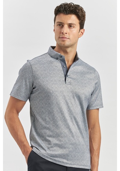 Koyu Lacivert Merserize Garnili Pamuklu Casual Slim Fit Tişört 1011240164 Koyu Lacivert