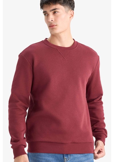 Defacto Regular Fit Bisiklet Yaka Basic Düz Kalın Sweatshirt T3777az25aubr194 Bordo