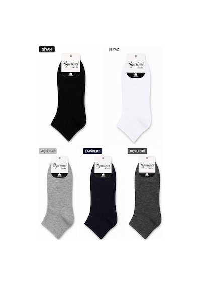Uğur İnci Cotton Dikişsiz Erkek Çorap Pamuklu, Terletmez, Günlük Konfor Soket Çorap 6 Lı Paket Siyah