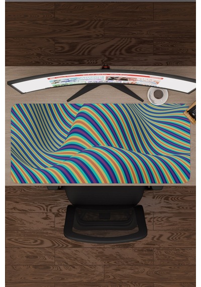 Realistik Çizgi Kaymaz Dikişli Kauçuk Oyuncu Mousepad V4 - 90x40 Xxl Gaming Mouse Pad Fare Altlığı