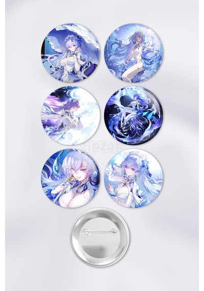 Cantarella Wuthering Waves Gacha Çanta Süsü Rozet İğneli Buton Rozet Seti 6 Adet Altılı