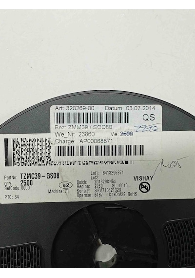 Tzmc39-gs08 39v Sod80 Vıshay Zener Diyot 100 Adet