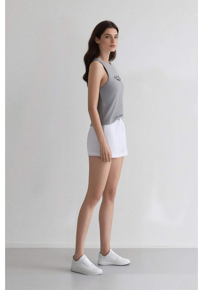Defacto Relax Fit Yüksek Bel Kısa Paça Beyaz Müslin Şort D0567ax25smwt34 Beyaz