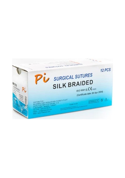 Pi Sütür İpliği 2/0 - İpek Örgülü Sütür İpliği 12 Adet