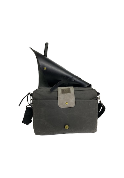 Old Cotton Cargo Kanvas Su Geçirmez Unisex Disayn Okul Gezi Iş Outdoor Postacı Çantası 35x24cm Siyah