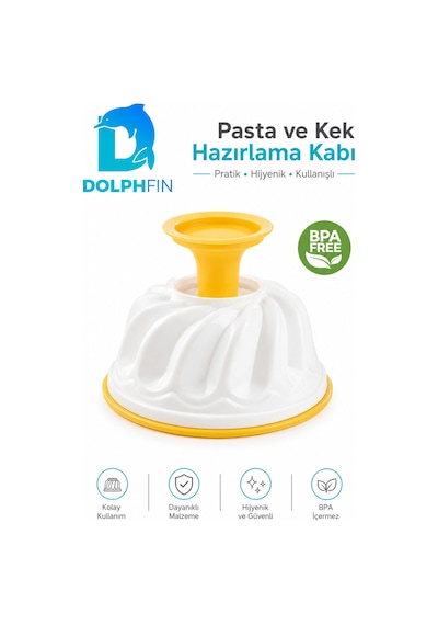 Pasta Ve Kek Hazırlama Kabı Bpa Free Kolay Çıkarma Aparatlı Tatlı Kalıbı Çok renkli