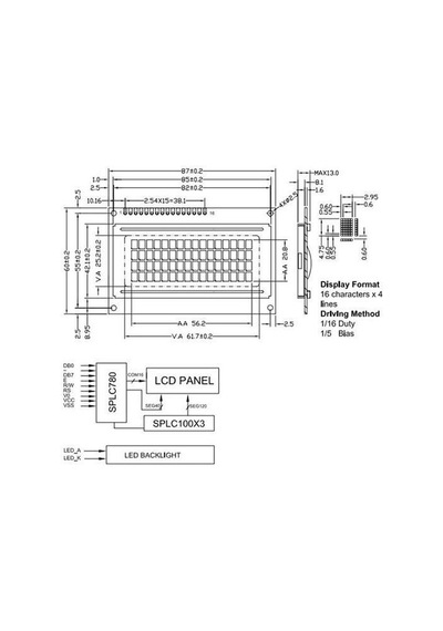 4X16 Lcd Ekran Mavi
