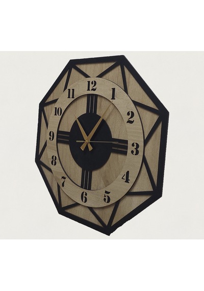 Aswood Modern Dekoratif Büyük Boy Vıp Ev Ofis 50 Cm Duvar Saat Ahşap - Siyah