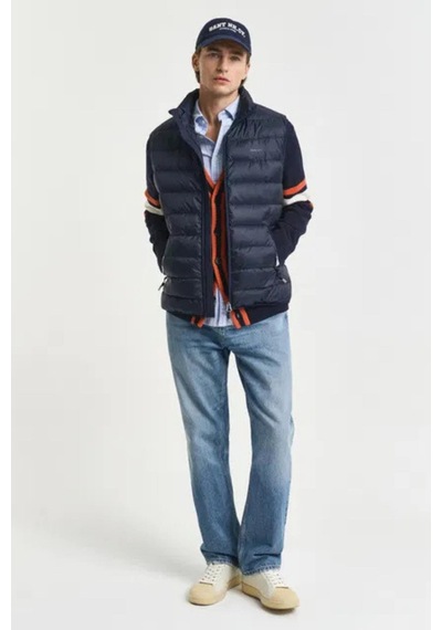 Gant Erkek Lacivert Regular Fit Dik Yaka Kaz Tüyü Yelek-11141 Lacivert