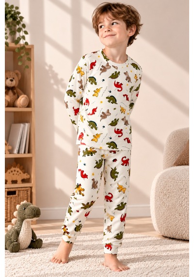 Free Beka Desenli Bisiklet Yaka %100 Pamuklu İnterlok Kumaş Erkek Çocuk Uzun Kollu Pijama Takımı Çok Renkli Free Beka Desenli Bisiklet Yaka %100 Pamuklu İnterlok Kumaş Erkek Çocuk Uzun Kollu Pijama Takımı Çok Renkli