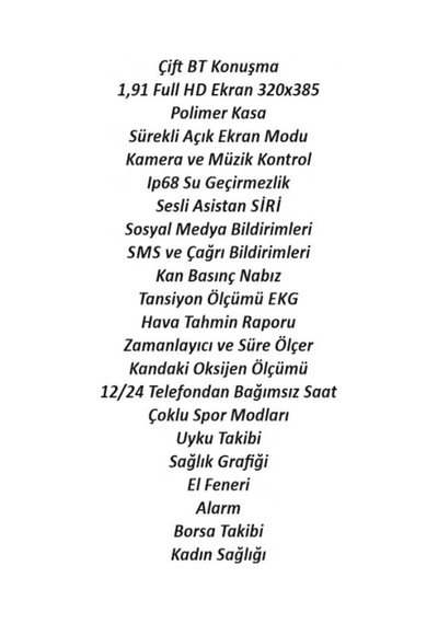 Yeşil Akıllı Saat Sesli Görüşme, Nabız, Adım Sayar Ve Uyku Takibi Siyah