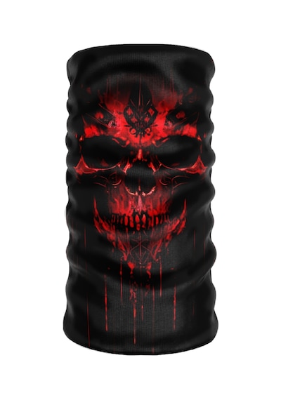 Bebo Store 200624-6 Extreme Spor Motorsiklet Özel Desenli Buff Boyunluk Bandana Balaklava Kırmızı - Siyah