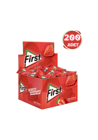 First Çilek Aromalı Sakız 200 X 1,7g