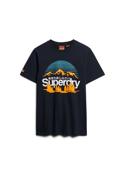 Superdry Bisiklet Yaka Baskılı Lacivert Erkek T-shirt M1011911a98t Great Outdoors Nr Grap