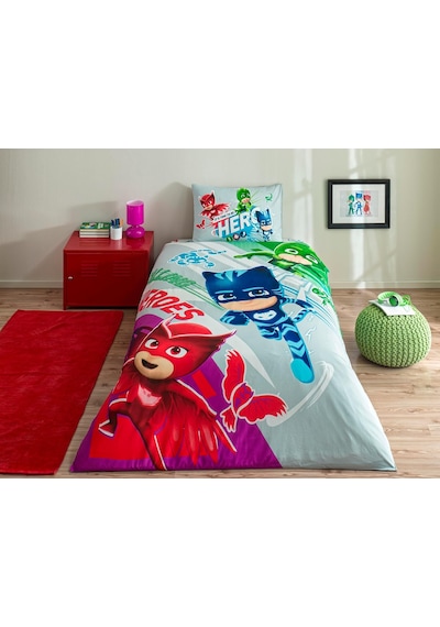 Pj Masks Super Team Standart Pamuk Nevresim Takımı, Çok Renkli, Tek Kişilik 0