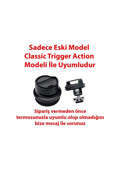 Universal Basmalı Sızdırmaz Trigger Action Termoslar İle Uyumlu Kapak Siyah