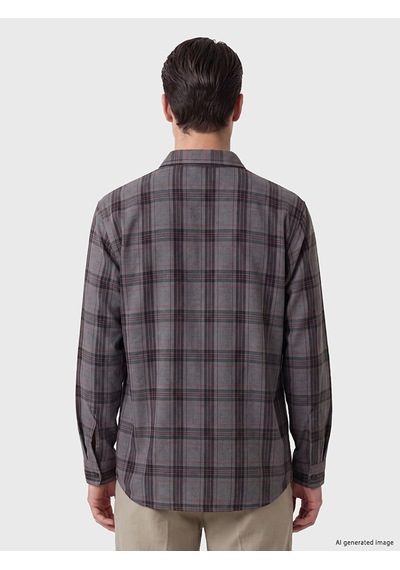 Lcw Eco Gri Regular Fit Ekose Erkek Gömlek Ceket