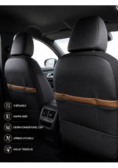 Toyota Auris 2006-2012 Uyumlu Premium Full Deri Oto Koltuk Kılıfı Airbag Uyumlu, Ortopedik, 4 Mevsim 82111332