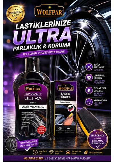 Ultra Lastik Parlatıcı Jel + Lastik Süngeri Hediyeli