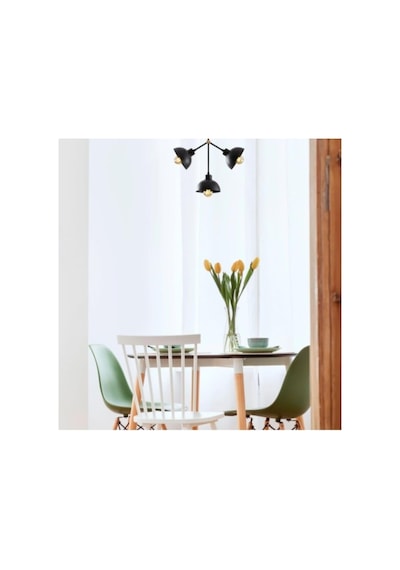 Akrobat Model Modern Üçlü Metal Sarkıt Avize Cafe Siyah Tek Ebat 50 X 35 506-97-3blksivma20b Diğer