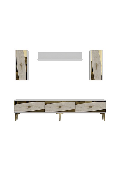 Tvr1813btg - Elips Tvr180 Ünitesi Takım Beyaz - Traverten - Gold 180cm Tvr1813btg - Elips Tvr180 Ünitesi Takım Beyaz - Traverten - Gold 180cm