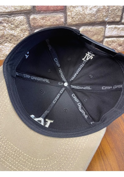 Hamze La Losangeles Nakışlı Hiphop Snapback Rapper Drip Şapka Cap Siyah - Bej