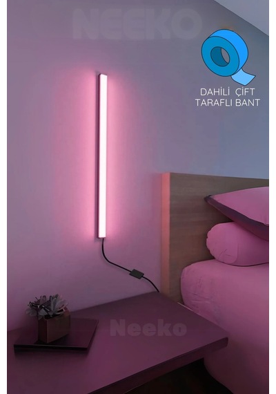 Mini Stick - Uzaktan Kumandalı Rgb Led 16 Renk Aplik - 54 Cm
