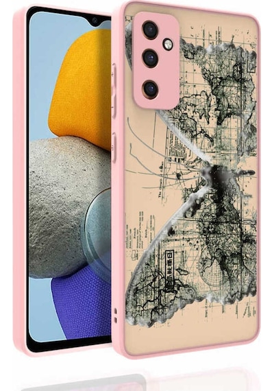 Samsung Uyumlu Galaxy M23 Kılıf Desenli Kamera Korumalı Parlak Zore Nora Kapak NO4