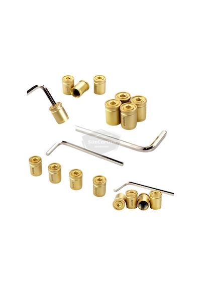 Kilitlemeli Sibop Kapağı Alyanlı Sibop Kapağı Araba Motosiklet Bisiklet Metal Sıkmalı Gold Altın 4 Lü Set 00 Şüscaroto Aksesuar