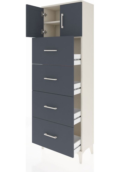 Arges Dolap 2 Raflı 4 Çekmeceli 2 Kapaklı 60x30x182 Aytaşı-an... Aytaşı
