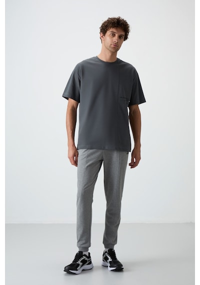 Tommy Life Gri Melanj Pamuklu Yumuşak Dokulu Comfort Fit Nakışlı Erkek Jogger - 82123 GB MELANJ