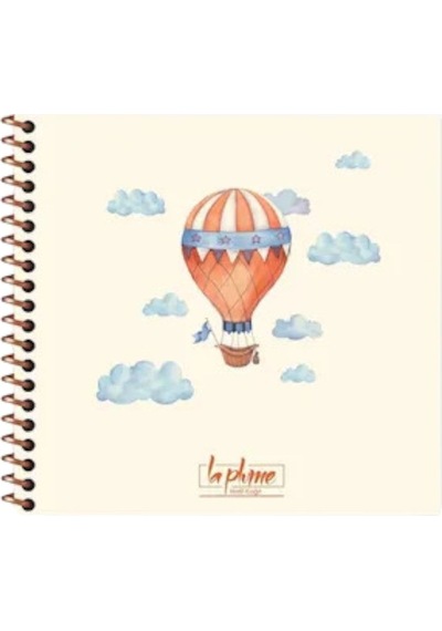 16x15 Cm Çizgisiz 50 Yaprak Sert Kapak Telli Defter 60 Gr Krem Rengi Kağıt Balon Desen Mor