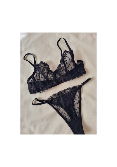 Demirsa Boutique Siyah Dantelli Bralet Takım Sütyen&tanga Siyah