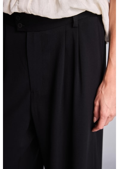 Defacto Culotte Cepli Yüksek Bel Geniş Paça Viskon Siyah Pantolon H1047ax26smbk81 Siyah-bk81